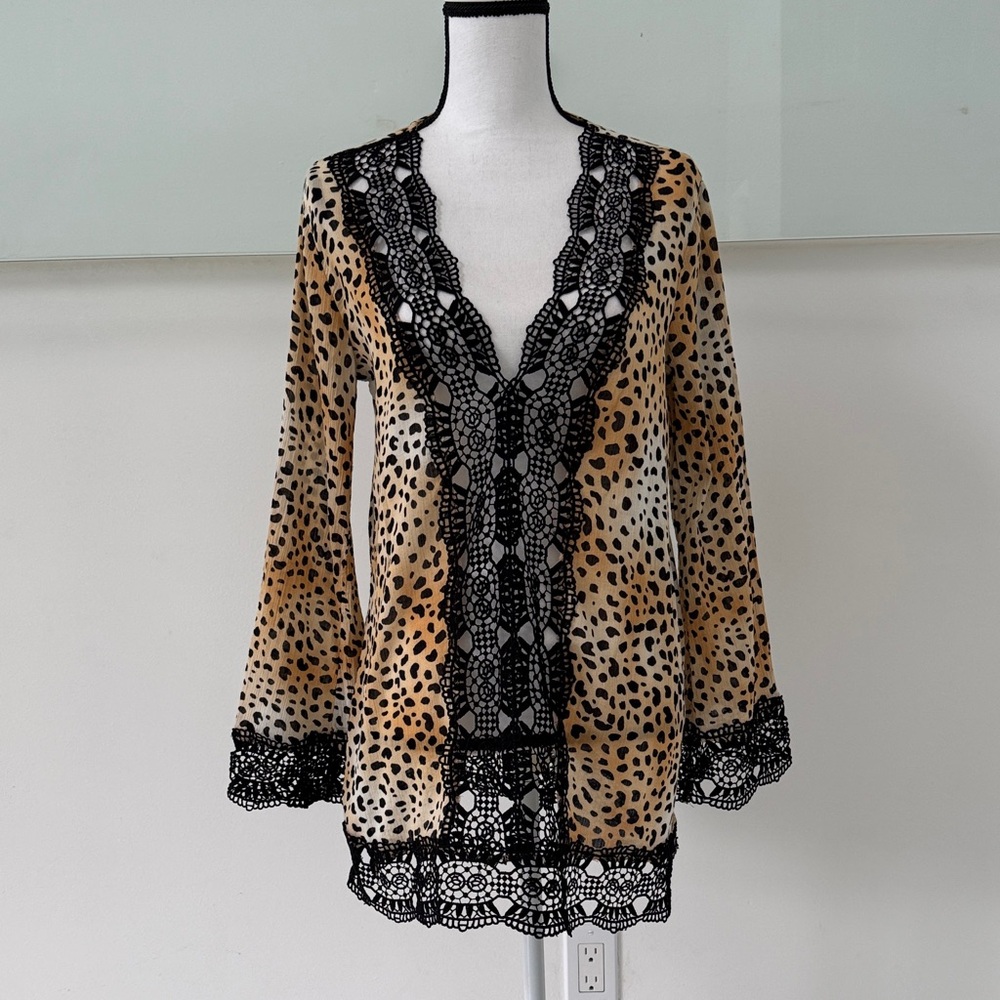 Tinibikini Animal Print Lace Cotton Bikini Cover-Up – Size Small